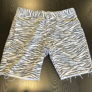 Bershka denim zebra shorts